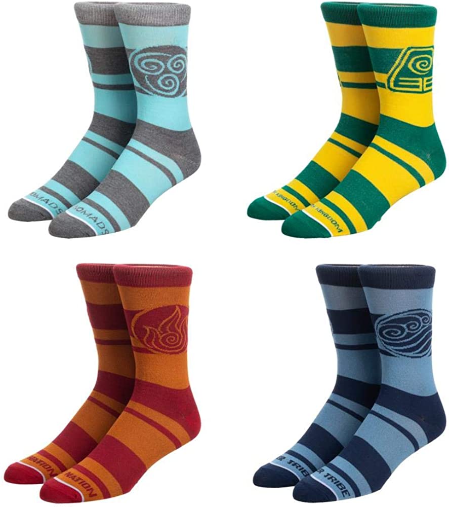 Avatar The Last Airbender Crew Socks 4 Pack