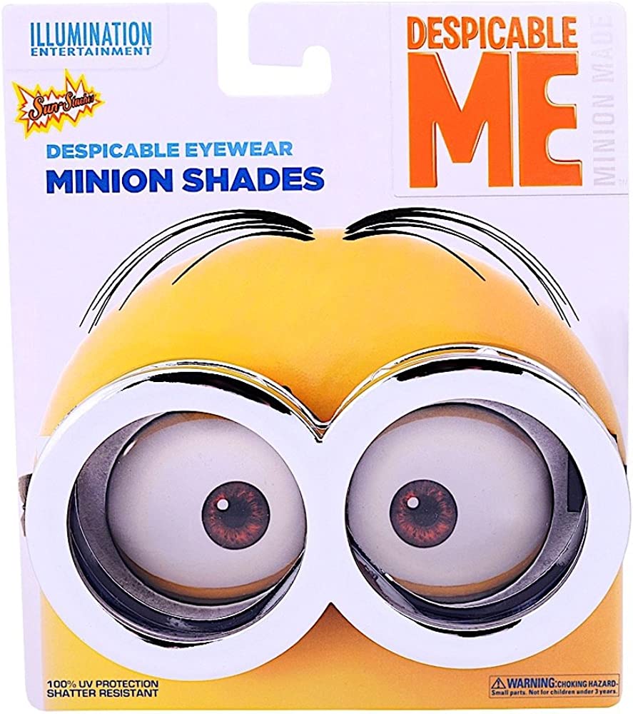 Chrome Minion Goggles Sun Stache Sunglasses