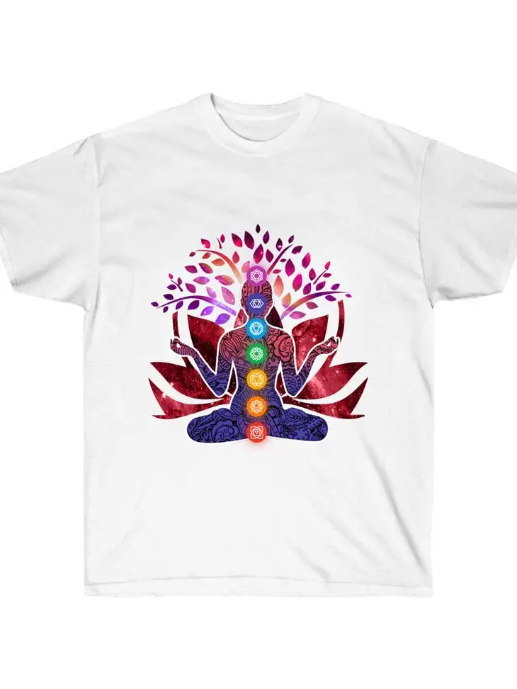 Chakra Spiritual Body System Yoga T Shirt - Black (Medium)