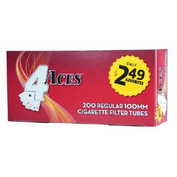 4 Aces Regular 100s Tubes 200ct $2.49