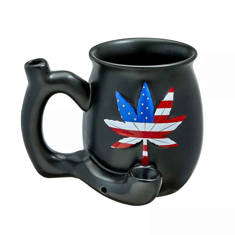 Ceramic Mug Pipe Black - Spangled Leaf