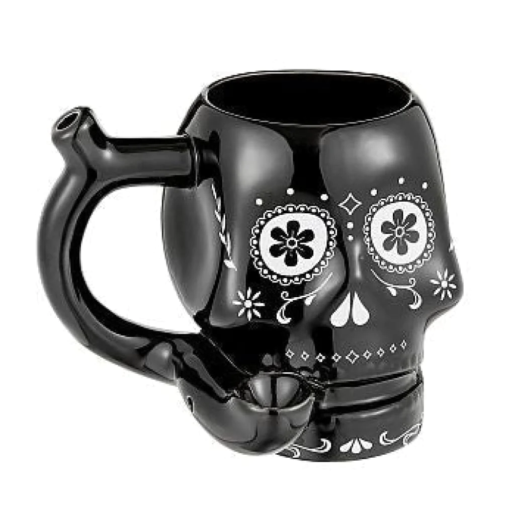 Ceramic Black Skull Candy Mug