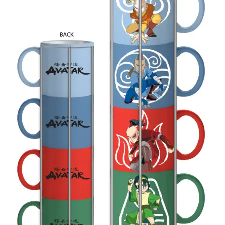 Avatar Character Symbol Poses 4pc 10oz Ceramic Mug Stack