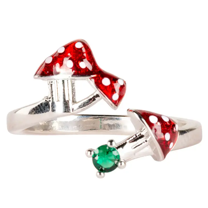 Adjustable Red Mushroom Ring